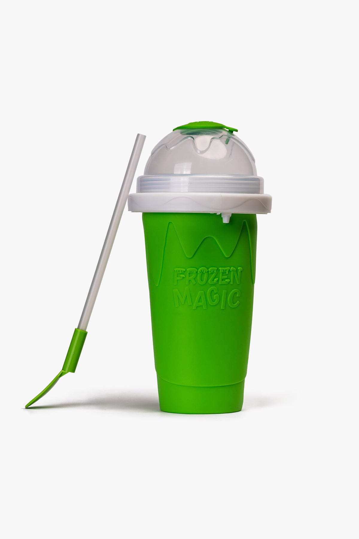 Vaso Magico Para Granizado 430ml Con Cuchara y Bombilla Verde Chinitown Chinitown